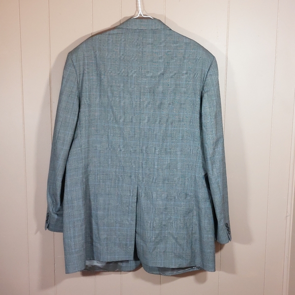 Brooks Brothers Blazer Sport Coat Glen Check 46 L Wool USA Black White Blue READ - Picture 3 of 12